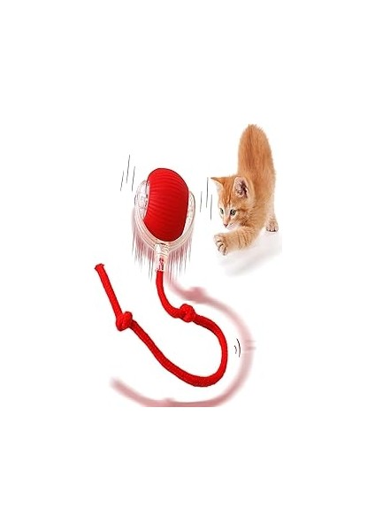 Tineke Hareketli Yuvarlanan Kuyruklu Top Kedi Oyuncağı Şarj Edilebilir Interaktif Oyuncak