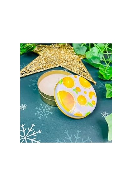 Giftmoda Portakal Tasarımlı Kokulu Teneke Mum (Kırmızı)