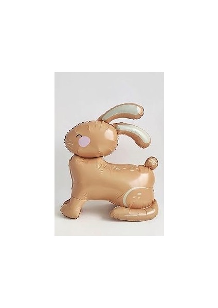 Sarımsı Kahverengi 3D Büyük Boy Tavşan Folyo Balon