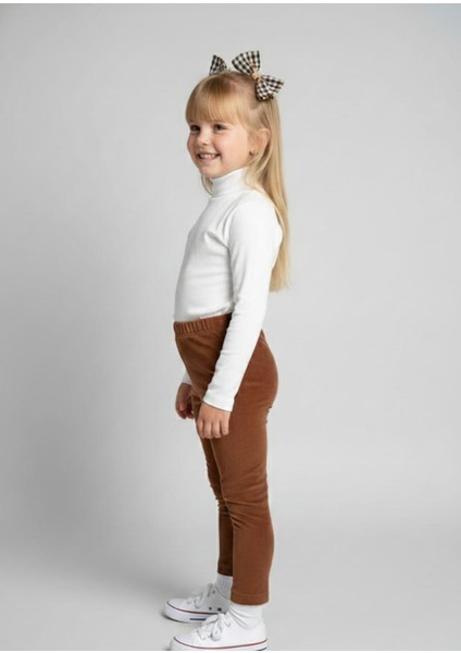 Kız Çocuk Fitilli Kadife Tayt - Vizon Rahat Kışlık Esnek Leggings fiyatları