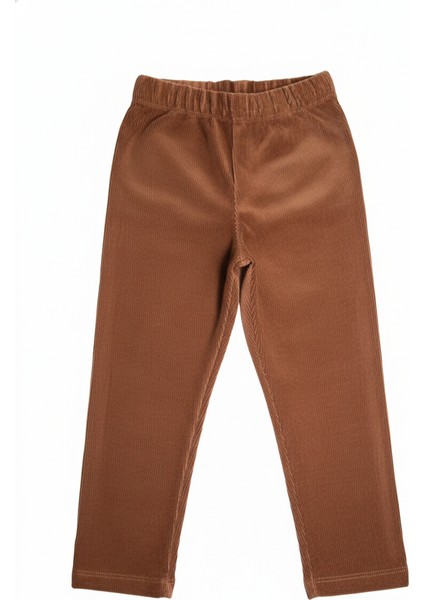 Kız Çocuk Fitilli Kadife Tayt - Vizon Rahat Kışlık Esnek Leggings modelleri