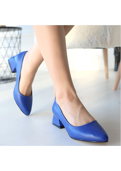 Desniy Mavi Cilt Topuklu Ayakkabı fırsatları