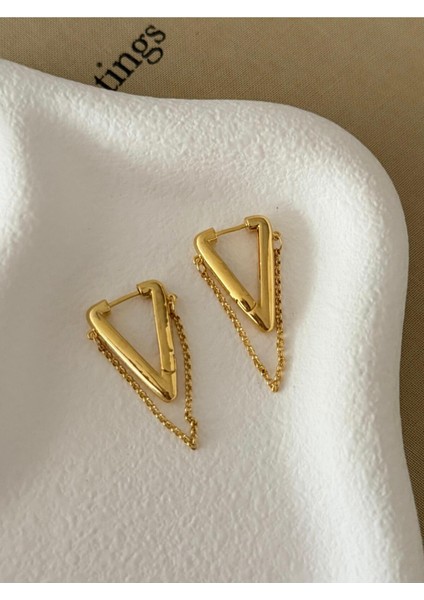 Rainbow Zincirli Üçgen Model Halka Küpe fiyatları