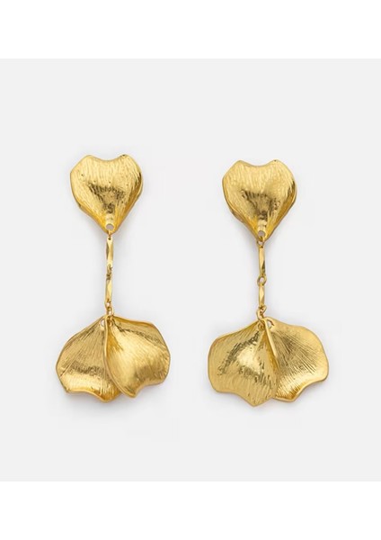 Tırtık Desen Plaka Yaprak Model Sallantılı Küpe fiyatları