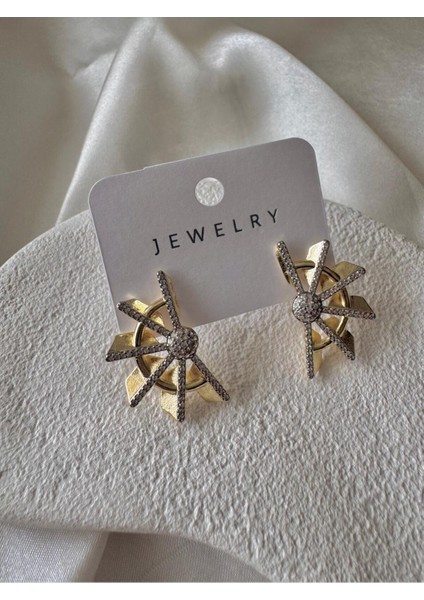 Özel Seri Z,rkon Taş Işlemeli Değirmen Küpe modelleri