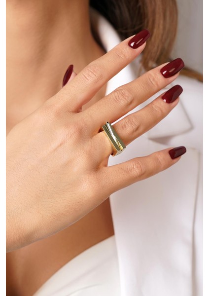 14 Ayar Altın Simetrik Tasarım Yüzük fiyatları