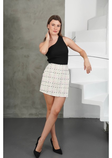 Iki Düğmeli Şort Etek Beyaz H26414 fiyatları