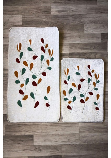 Dijital Baskı Kaymaz Taban Yıkanabilir 2'li Punch Banyo Paspas Takımı PCP003 fırsatları