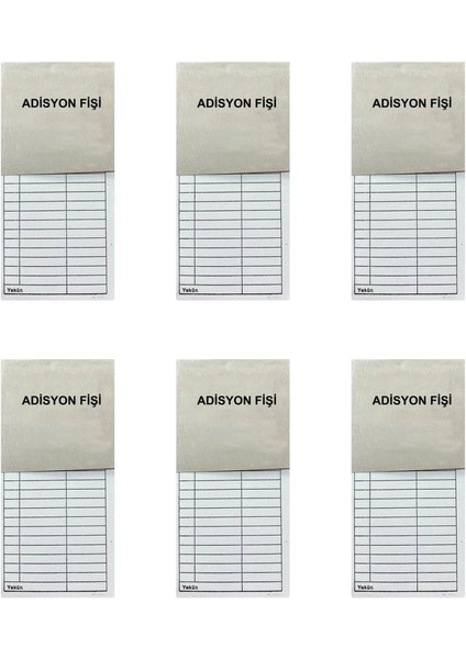 Dilman Adisyon Fişi Standart 4308 - 6 Adet