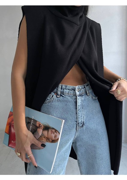 Balıkçı Yaka Kolsuz Triko Bluz modelleri