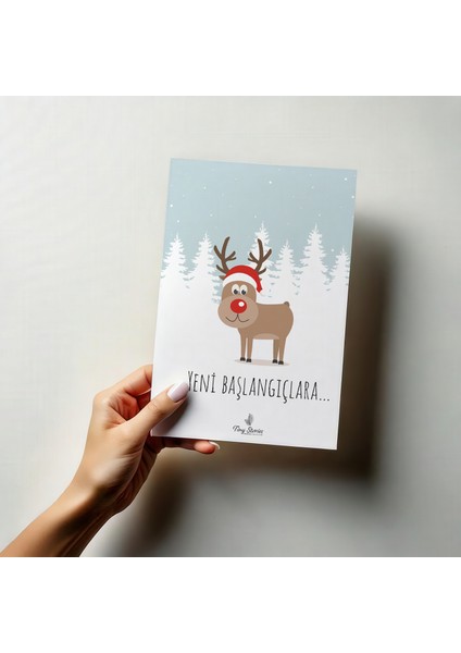 4'lü Yılbaşı Kutlama Kartı Seti/ Kartpostal modelleri