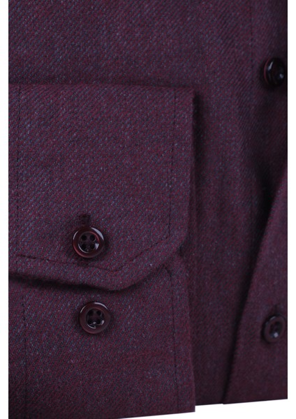 Erkek Deniz Kestanesi Rengi Kışlık Gömlek - Cepli Geniş Kesim Yaka Düğmeli Flanel Model fiyatları