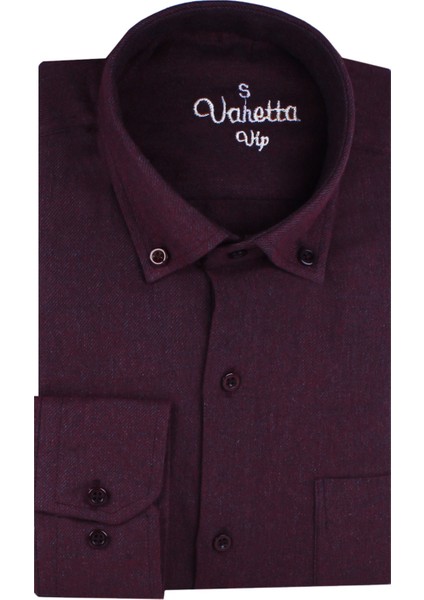 Erkek Deniz Kestanesi Rengi Kışlık Gömlek - Cepli Geniş Kesim Yaka Düğmeli Flanel Model modelleri