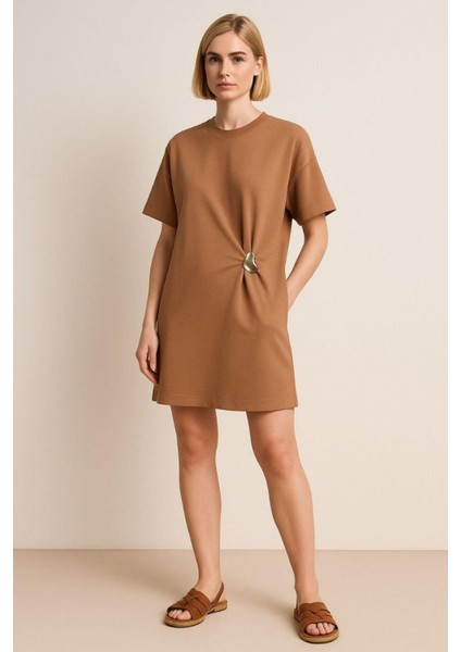 Rahat Kalıp Taş Detaylı Midi Boy Elbise modelleri