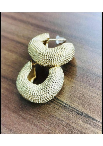 Mineli Kalın Yassı Dalgalı Halka Küpe fiyatları