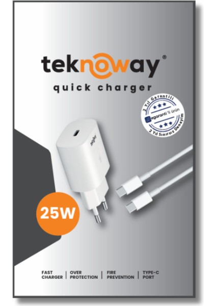 25W Type-C To Type-C Şarj Seti Siyah