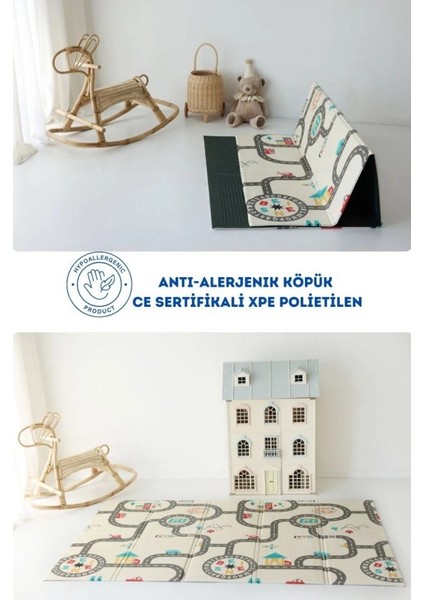Coolmats Katlanabilir Oyun Matı, Tek Taraflı Çocuk Oyun Halısı Aktivite Oyun Alanı - Araba Yarışı modelleri