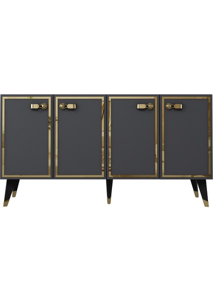 8223-64CT KB150 Konsol,tv Ünitesi Antrasit-Altın
