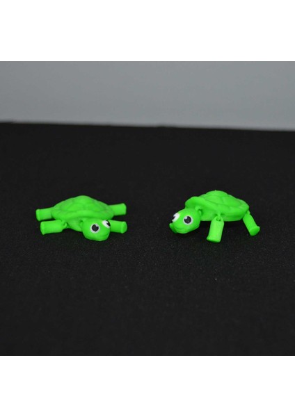 3D Hareketli Eklemli Yeşil Tosbağa Kaplumbağa Küçük Dekoratif Figür ve Süs