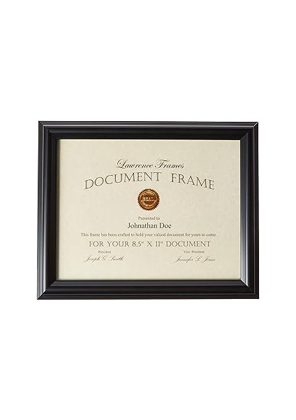 Lawrence Frames 185081 Siyah Belge Resim Çerçevesi, 8,5 x 11-Inç