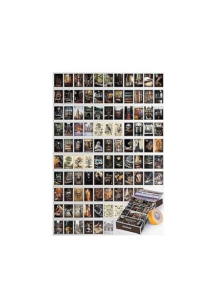 guguk dark temalı 99 adet duvar poster seti, özel tasarım kutulu, oda dekoru (ggk-k076)