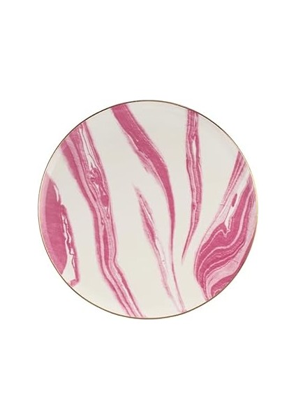 Porland 04ALM002903 Exotic Desen 6 Düz Tabak 27 Cm, Porselen