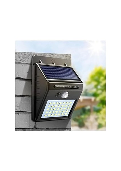 Güneş Enerjili Solar Lamba 20 Li Sensörlü Duvar Tipi Su Geçirmez Sokak Bahçe Lambası