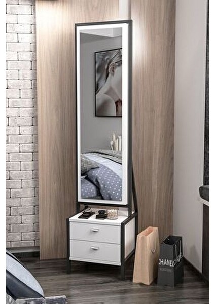 Elegante Beyaz Aynalı Hareketli Çekmeceli Takı Dolabı Şık Tasarım ve Fonksiyonel Özellikler fırsatları