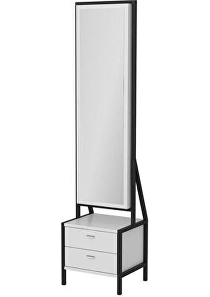 Elegante Beyaz Aynalı Hareketli Çekmeceli Takı Dolabı Şık Tasarım ve Fonksiyonel Özellikler