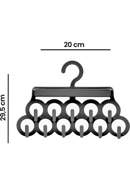 Kravat ve Şal Askısı - Takı ve Aksesuar Düzenleyici Askı - Siyah fırsatları