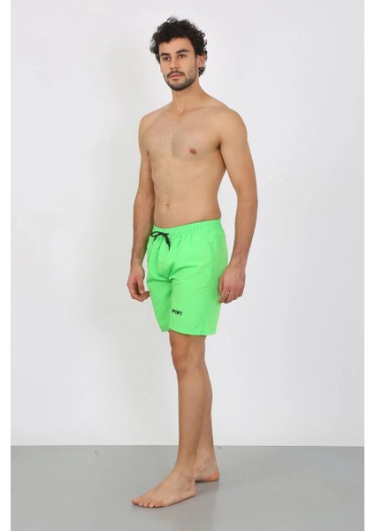 Erkek Fermuar Cepli Deniz Şortu Fıstık Yeşil modelleri