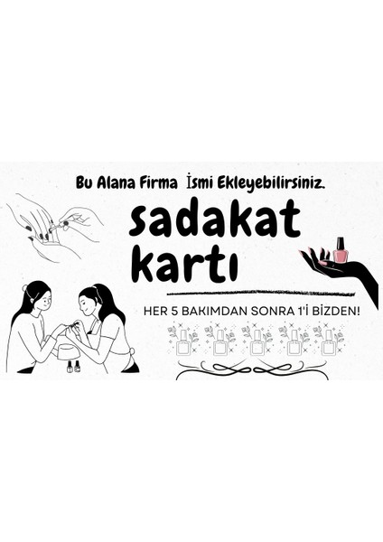 Tırnak Sanatı Manikür Sadakat Kartı Promosyon Hediye Kartı 20 Adet