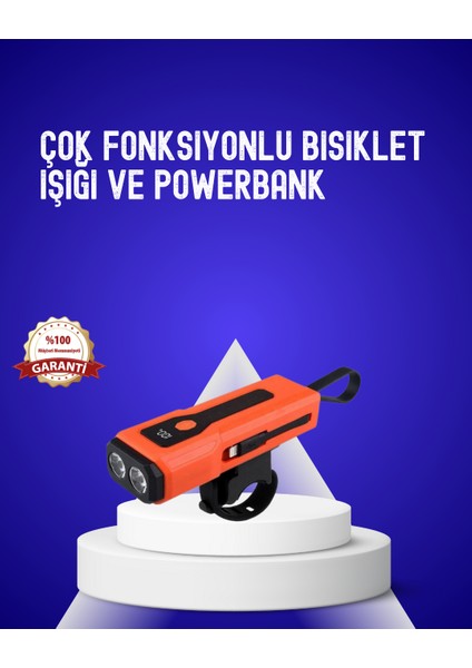 600 Lümen Şarjlı Bisiklet Farı Cob Yan Çakar Acil Durum