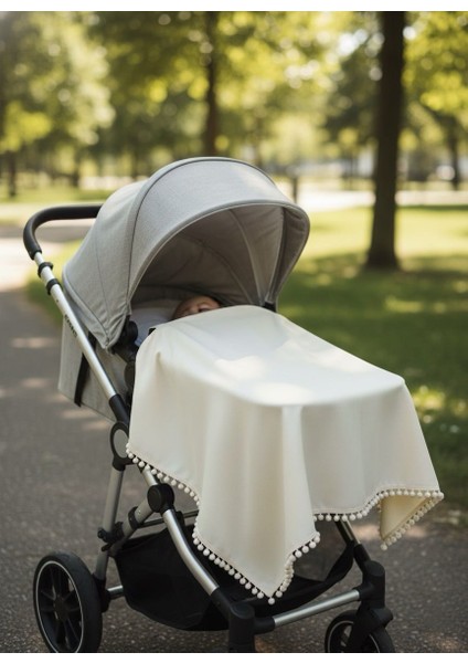 Emzirme Önlüğü % 100 Pamuk Kumaş -Ponpon Detaylı- Iç Göstermez fırsatları