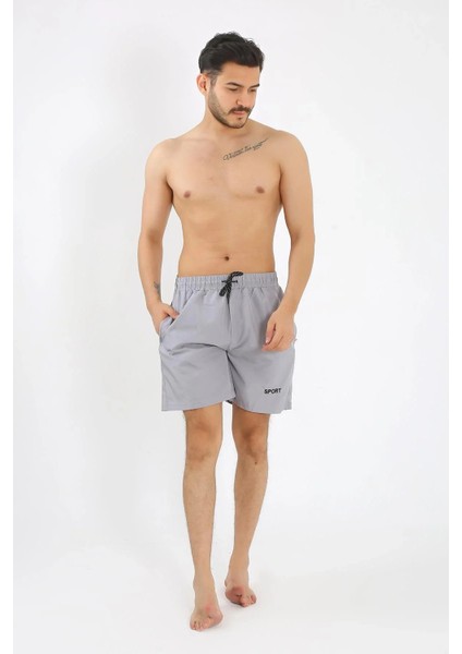 Erkek Gri Deniz Şortu