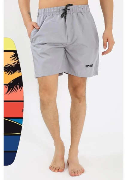 Erkek Gri Deniz Şortu modelleri