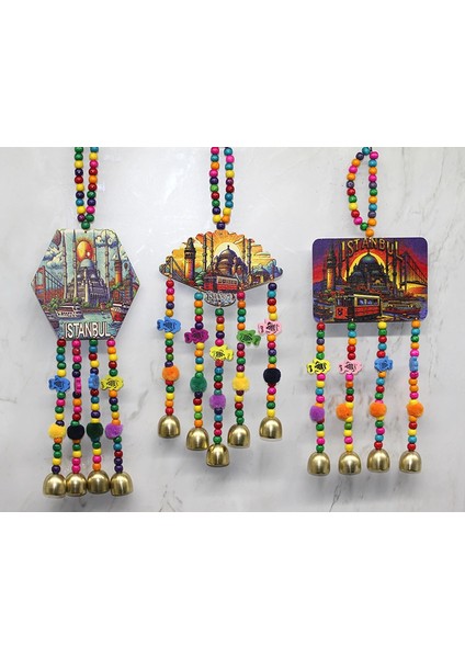 Istanbul Temalı Renkli Boncuklu Asmalı Rüzgar Çanı LIV372