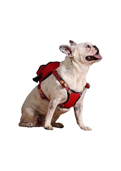 Pawlook Gimme Five Kırmızı Çantalı Göğüs Tasması,köpek Sırt Çantası – Göğüs Tasması Işlevli, Geri D