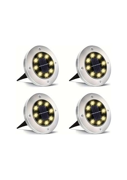 4'lü Solar Panelli Kazıklı Bahçe Aydınlatması