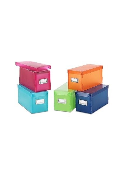 Whitmor 6754-373-5 Plastik CD Kutuları 5 Çeşitli Renkler Set