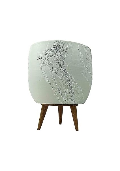 Bitki Tasarımı Ev Dekorasyon Aksesuar Beyaz Üzeri Siyah Mermer Efektli Saksı Saksılık Salon