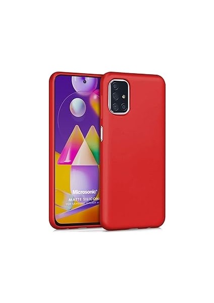 Microsonic Matte Silicone M31S Için Kılıf Kırmızı [galaxy M31S ile Uyumlu Kılıf - Kı