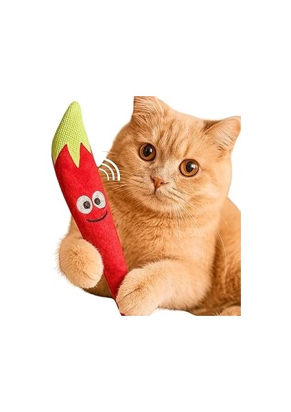 Sesli Kedi Oyuncağı Hışırdayan Catnipli Matatabi Tozlu Dolgusuz Biber Oyuncak