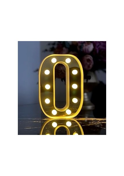 Giftmoda 3D Işıklı LED Harf Dekoratif Aydınlatma Büyük Boy O