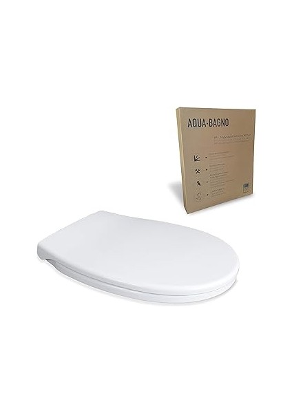Aqua Bagno, Neo Klozet Kapağı, Beyaz, Yavaş Kapanan, Pp