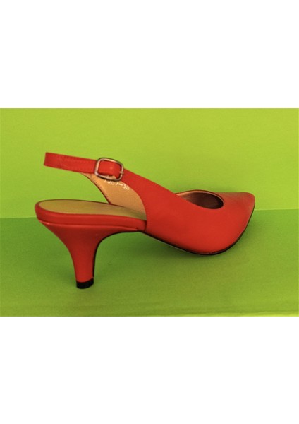 Nish N1567 Kadın Hakiki Deri Arkası Açık Topuklu Klasik Ayakkabı