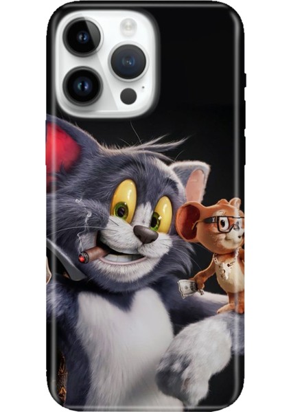 iPhone 15 Pro Max Kılıf Desenli Baskılı Tpu Rubber Kapak Jerry And-Tom