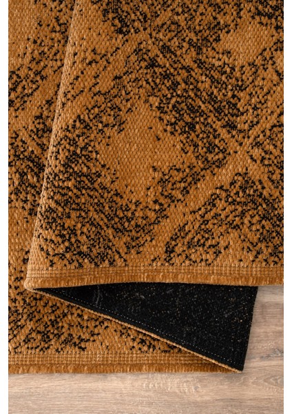 Serelia Şönil Kilim Dokuma ve Kaymaz Taban Antialerjik Makinede Yıkanabilir Leke Tutmaz Halı Hardal 200X290 modelleri