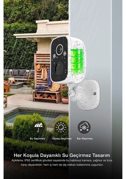 Kablosuz Güvenlik Kamerası 1080P Full Hd – Wifi, Gece Görüş, Iki Yönlü Ses, IP65 indirimleri
