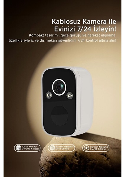 Kablosuz Güvenlik Kamerası 1080P Full Hd – Wifi, Gece Görüş, Iki Yönlü Ses, IP65